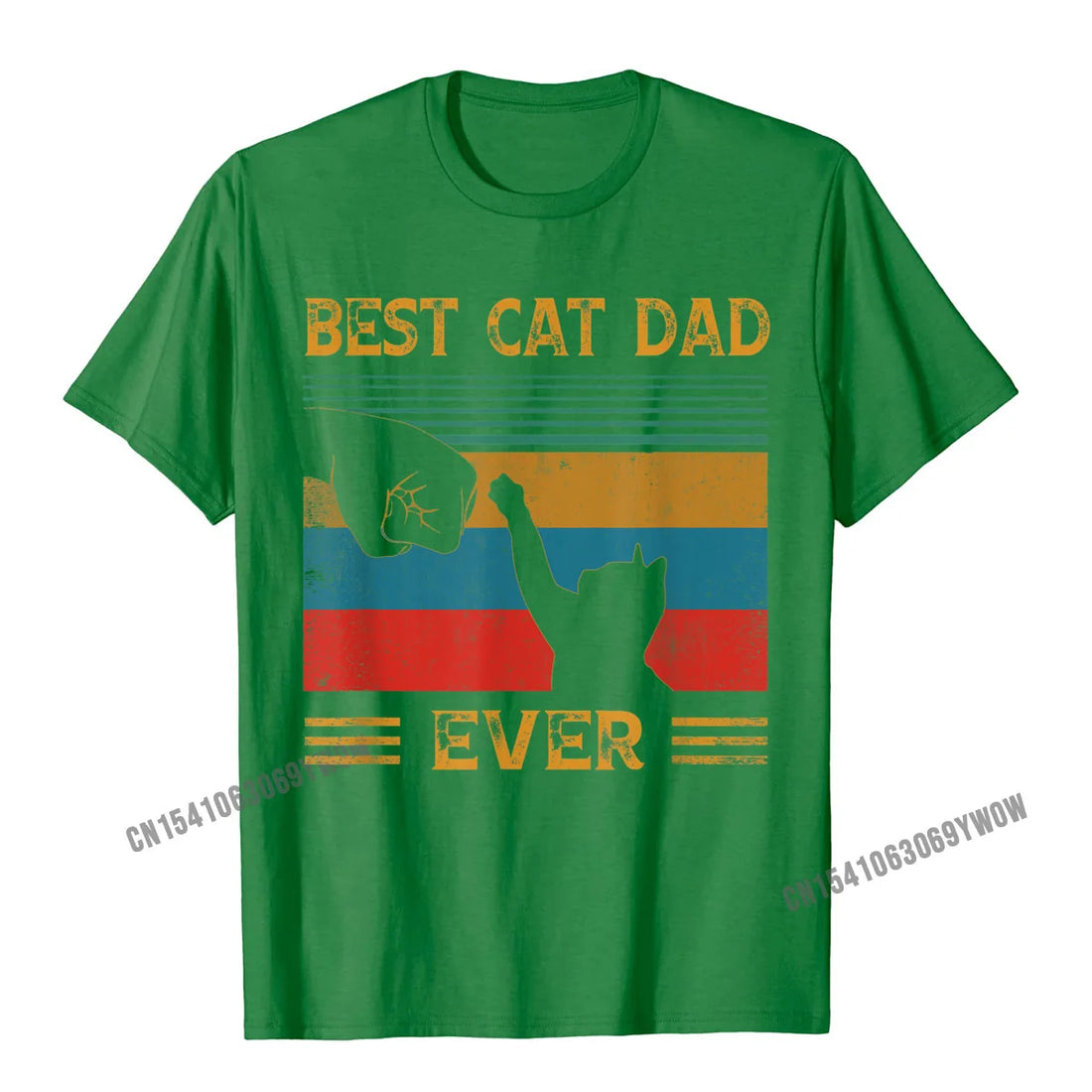 Men's Vintage "Best Cat Dad Ever" T-Shirt – Funny Cat Lover Gift | Cotton Tee for Cat Dads & Pet Owners
