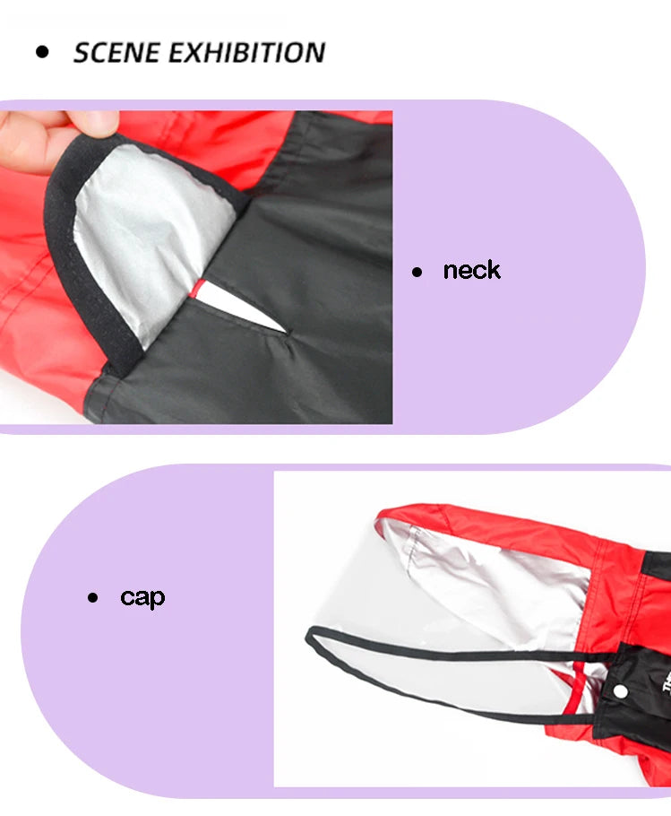 Waterproof Dog Raincoat – The Dog Face Jumpsuit Style Pet Rain Jacket with Hood for Small to Large Dogs
