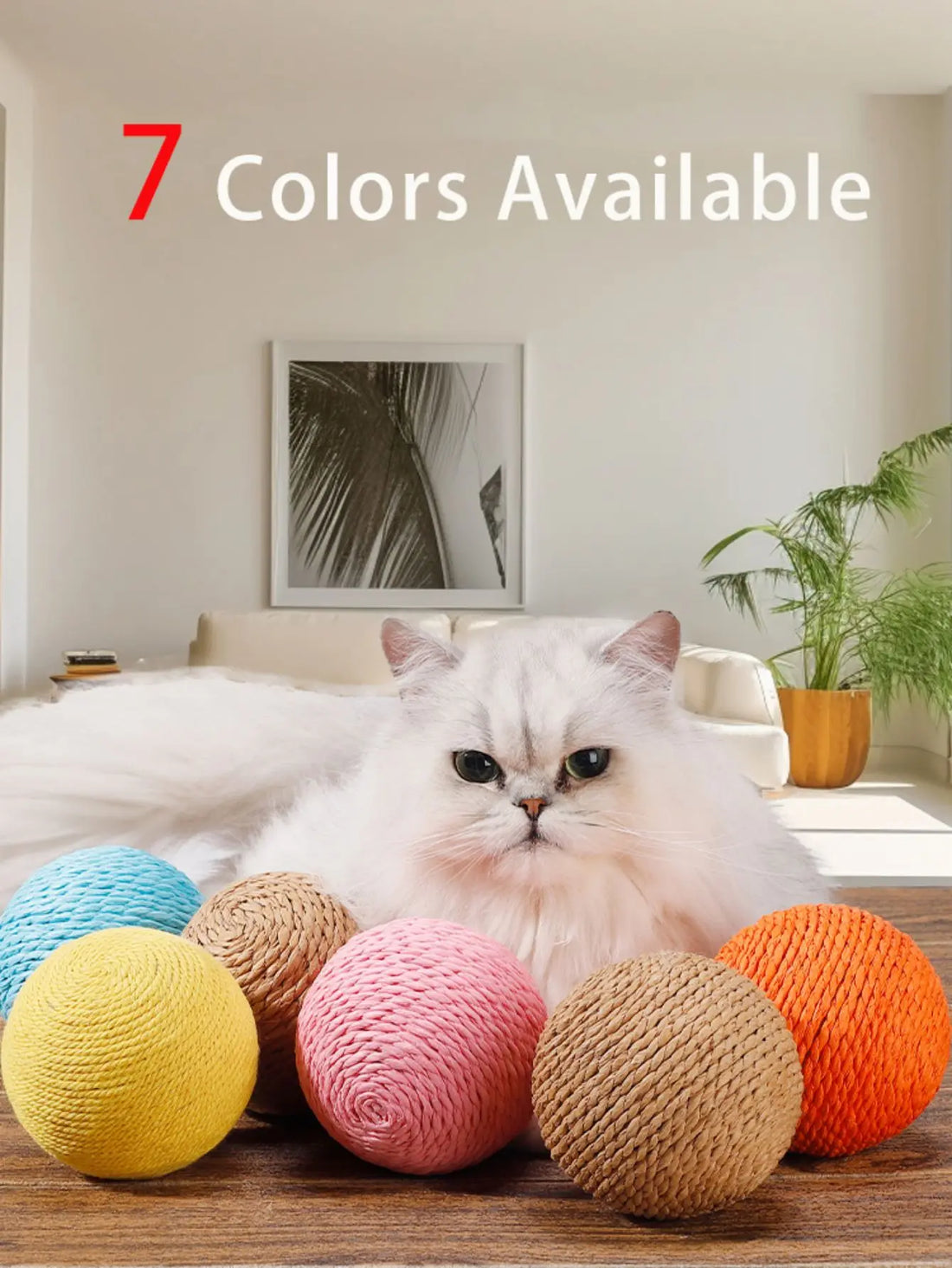 Sisal Cat Scratching Ball – Rotating Sound Toy for Indoor Play & Claw Training