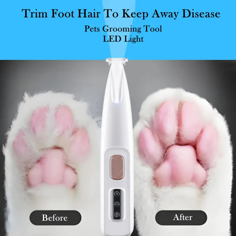 Pet Grooming Clippers with LED Light – Rechargeable Electric Trimmer for Dogs, Cats, Paws, Ears & Face – Quiet Hair Cutting Tool for Small Pets
