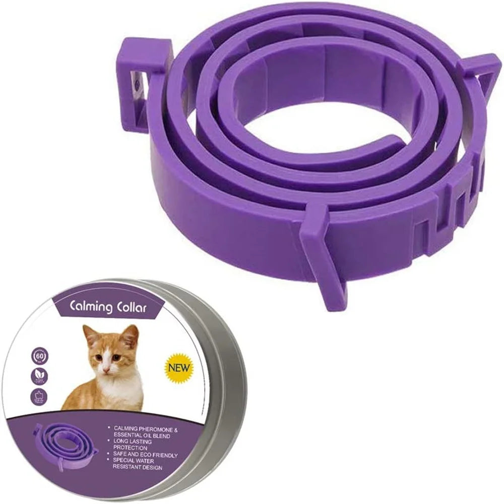 Pet Calm Collar – Adjustable, Waterproof Calming Collar for Dogs & Cats with Lavender & Chamomile (Lasts Up to 60 Days