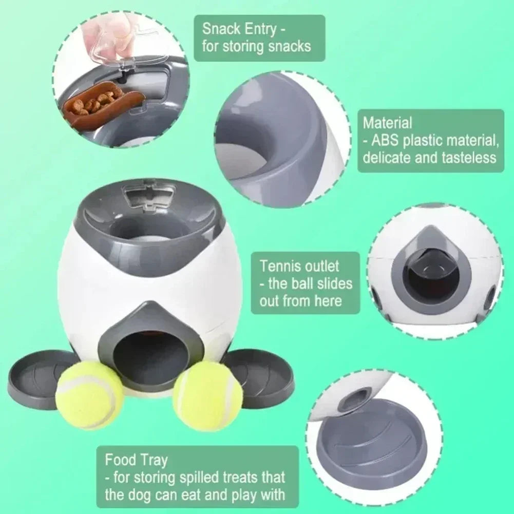 Interactive Tennis Ball Dog Feeder – Fun Reward Game & Snack Dispenser | Training Tool for Dogs & Cats
