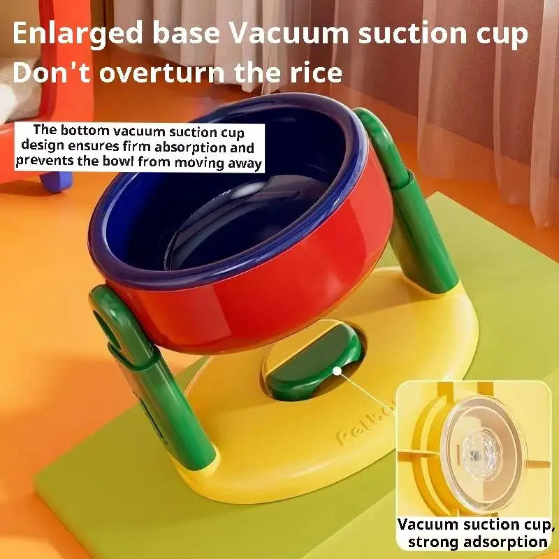 Adjustable Height Double Pet Bowls – Foldable Slow Feeder with Suction Cup Base for Cats & Dogs | 3 Heights, Food & Water Dish (Pink/Red)