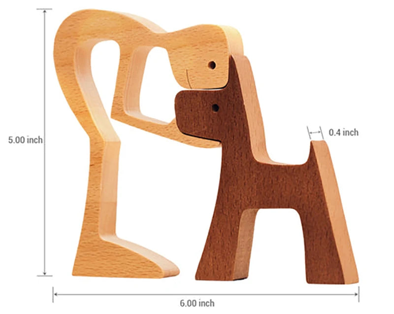 Personalized Wooden Pet Ornament – Custom Dog & Cat Carving Gift for Pet Lovers | Handmade Wood Sculpture Keepsake