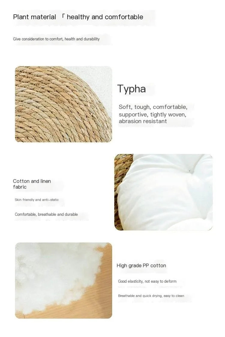 Four Seasons Handmade Woven Cat Nest – 100% Cotton with Washable Pad