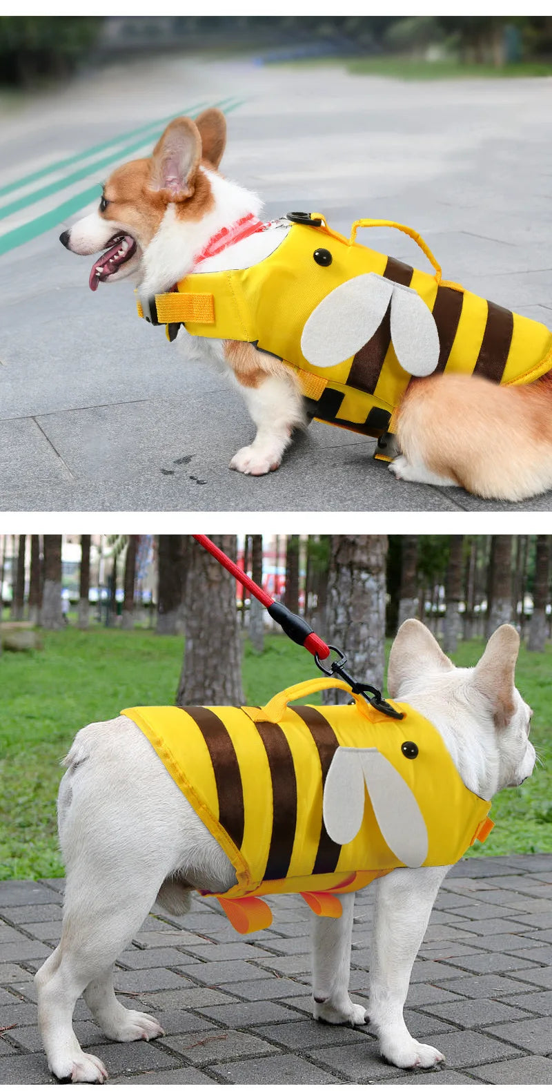 Cute Bee & Dragonfly Dog Life Jacket – Waterproof Safety Vest for Cats & Small Dogs