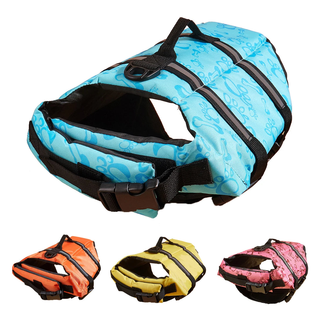 Reflective Adjustable Dog Life Jacket – High-Buoyancy Safety Vest for Large Dogs
