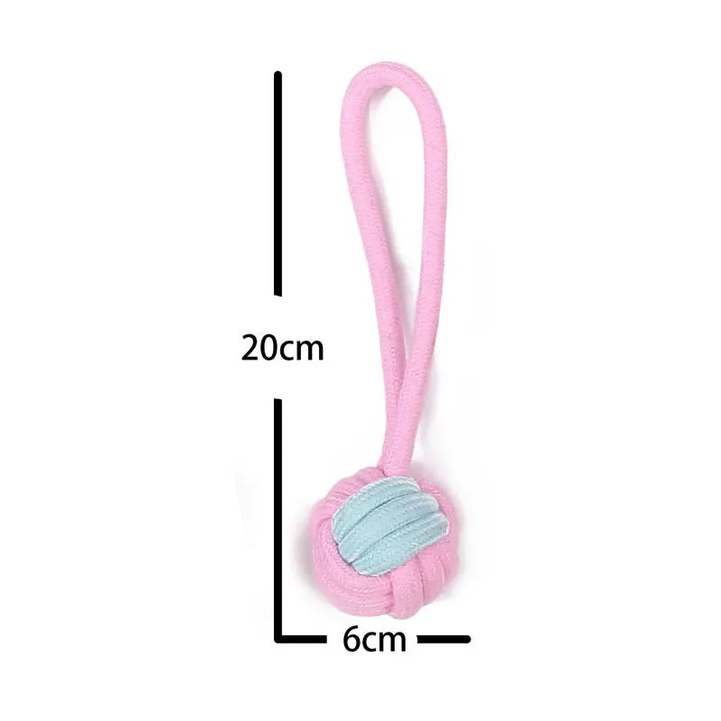 Chew Toy for Small Dogs – Cotton Rope Molar Ball | Dog Training & Teething Toy | Pet Accessories for Teeth Cleaning, Chewing & Play