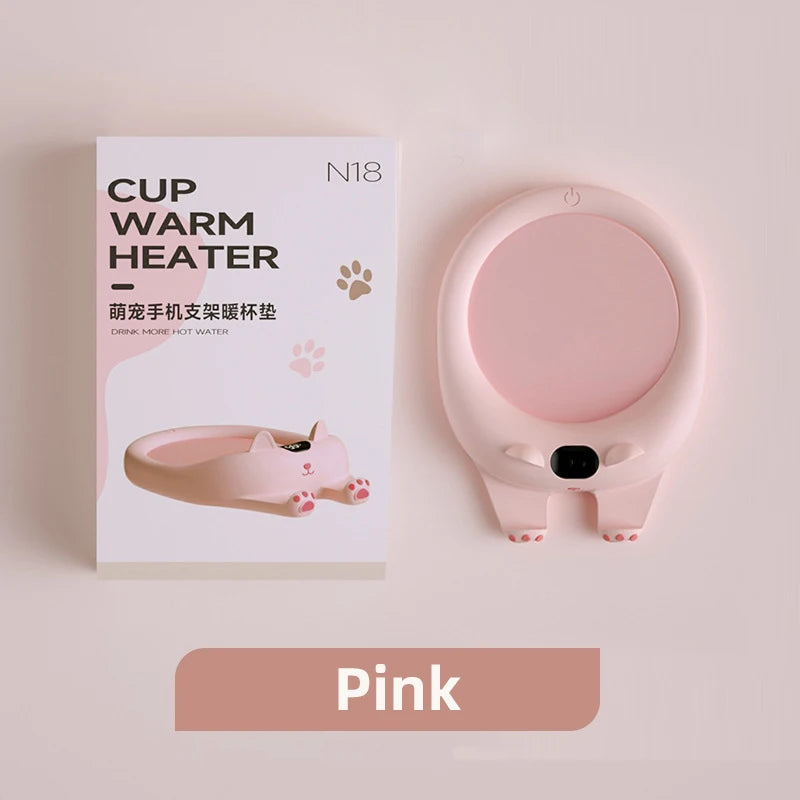 Cute Cats & Dogs Cup Warmer – Coffee Mug Heating Pad with 3 Temperature Settings & Auto-Off Feature | Perfect Gift for Pet Lovers