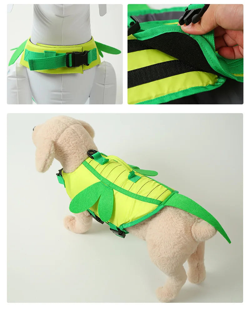 Cute Bee & Dragonfly Dog Life Jacket – Waterproof Safety Vest for Cats & Small Dogs