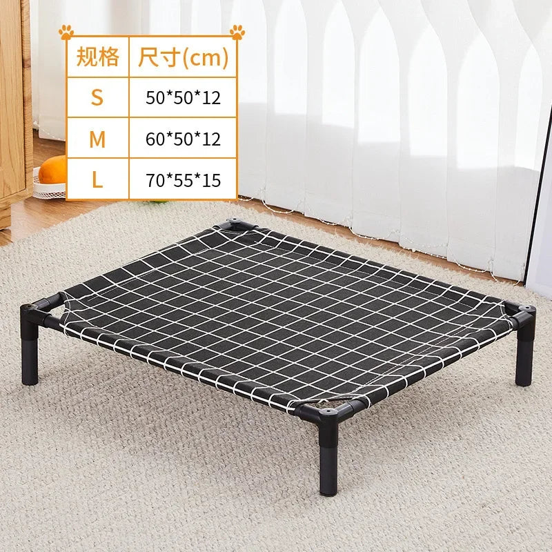 Elevated Folding Pet Bed – Portable Dog & Cat Camping Cot | Removable & Washable Cover | All-Season Kennel for Small to Medium Pets