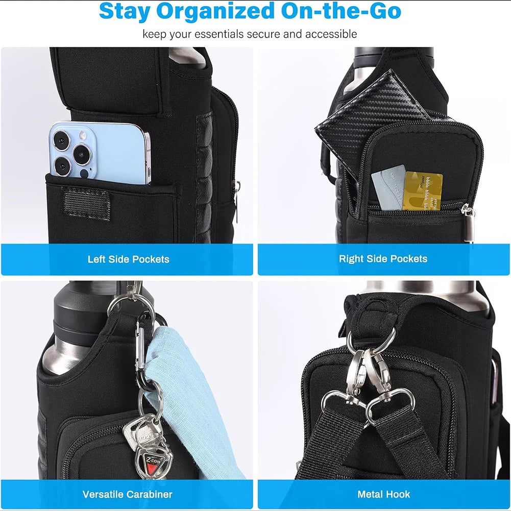 Magnetic Water Bottle Sling Bag – Crossbody Carrier with Phone Holder for Men & Women