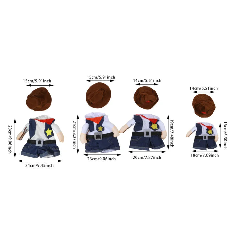 Pet Cowboy Costume Hoodie – Funny Dog & Cat Halloween Outfit | Western Jumpsuit Puppy Clothes