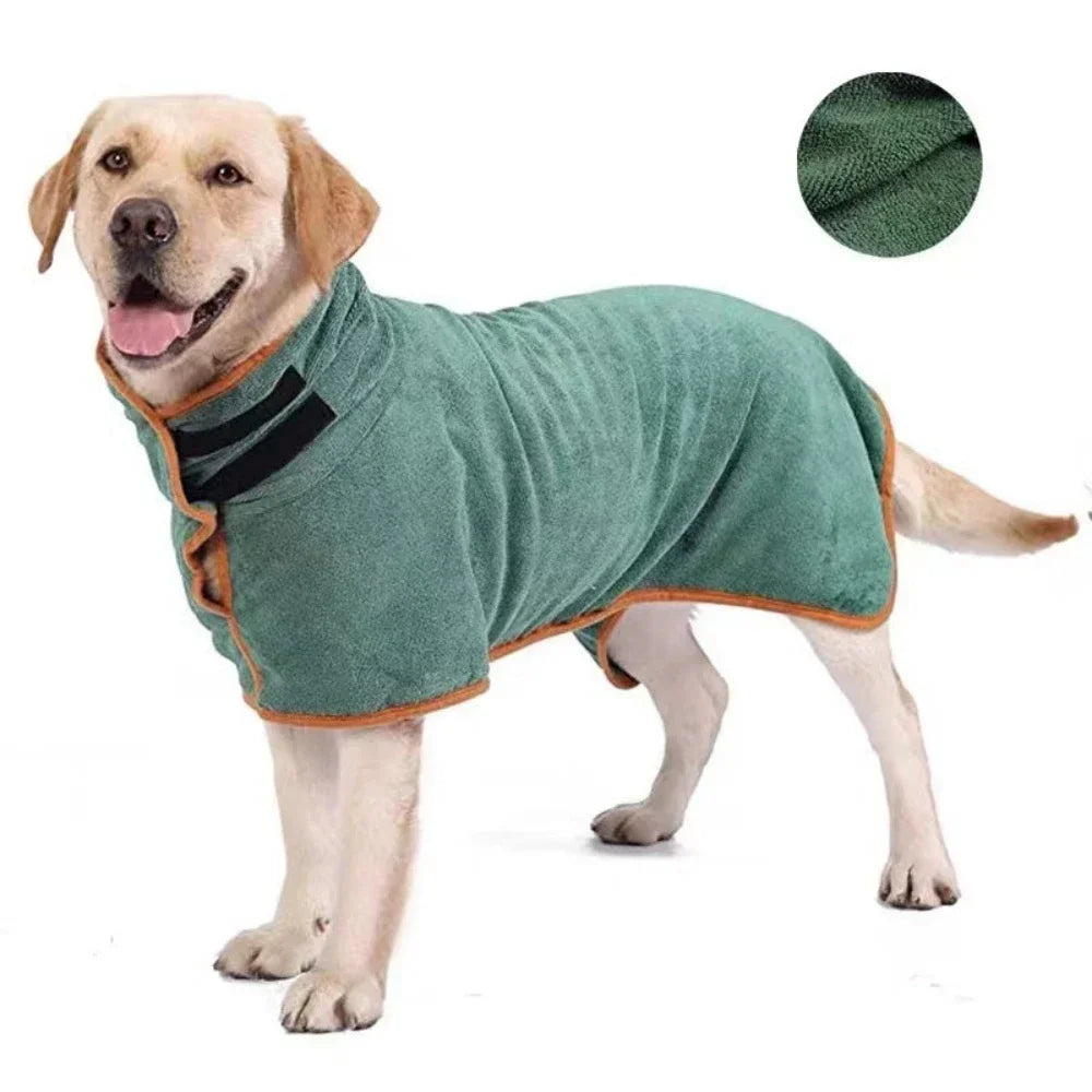Absorbent Dog Bathrobe – Quick-Drying Pet Towel Wrap for Full-Body Drying