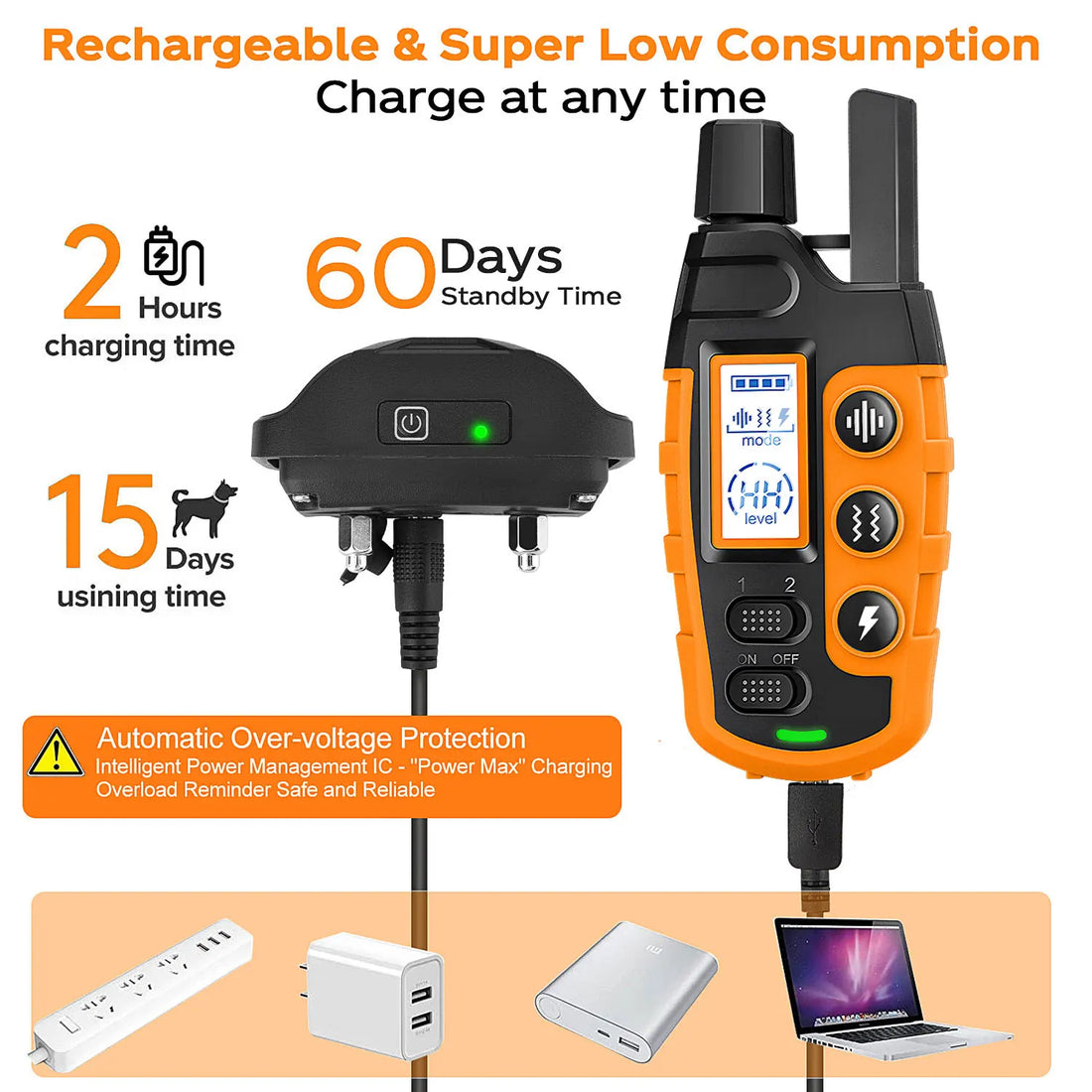 3300Ft Electric Dog Training Collar – Waterproof & Rechargeable Remote Control E-Collar with Shock, Vibration & Beep for Dogs 5–120 lbs