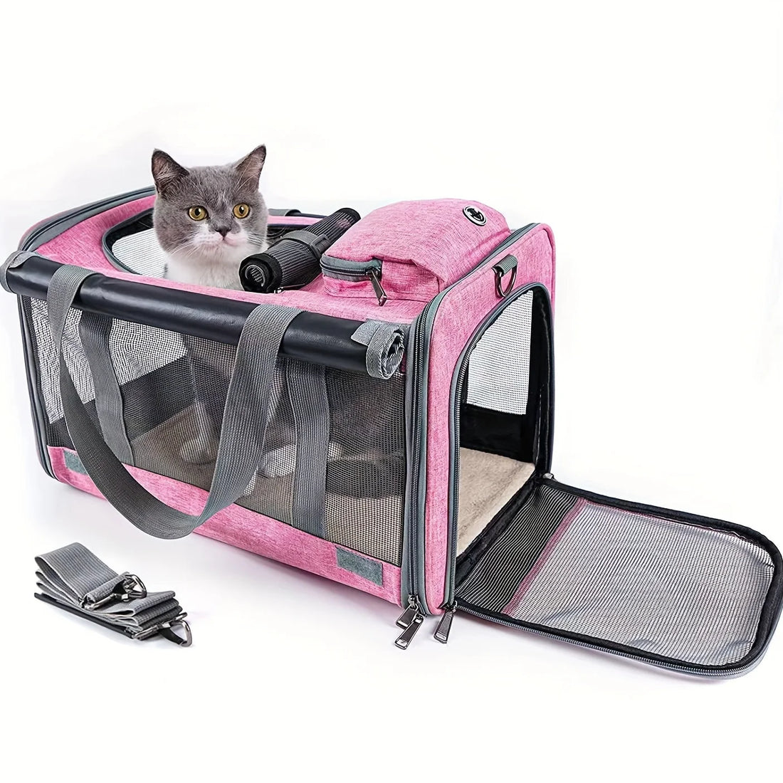 Soft-Sided Pet Carrier for Large & Medium Cats – Breathable Travel Carrier for Big Cats, Small Dogs & Puppies – Airline-Approved Foldable Pet Bag
