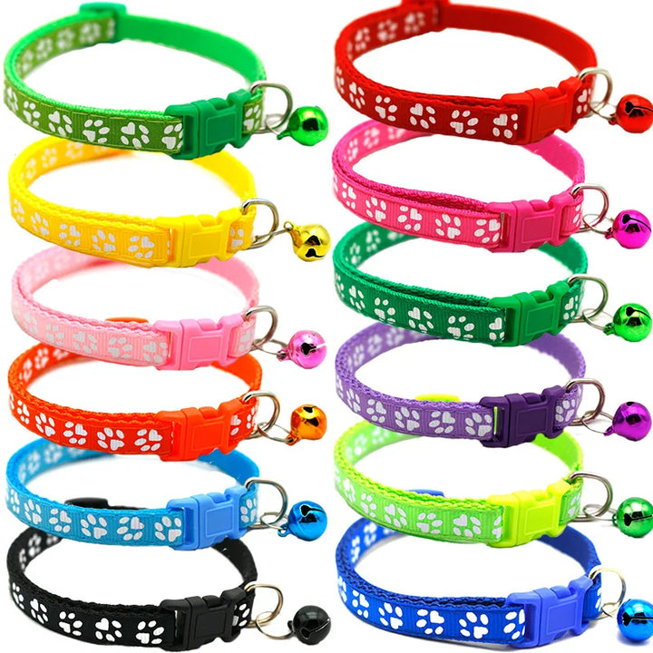 Adjustable Colorful Cat Collar with Bell
