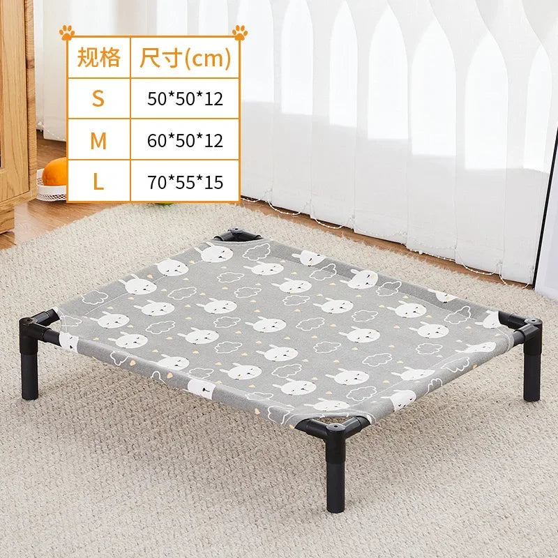 Elevated Folding Pet Bed – Portable Dog & Cat Camping Cot | Removable & Washable Cover | All-Season Kennel for Small to Medium Pets