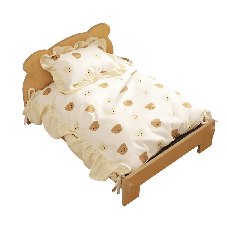 Wooden Cat Bed – Space-Saving Indoor Pet Furniture for Cats & Small Dogs |  Bunk Style with Cozy Cushion (20 × 11 in)