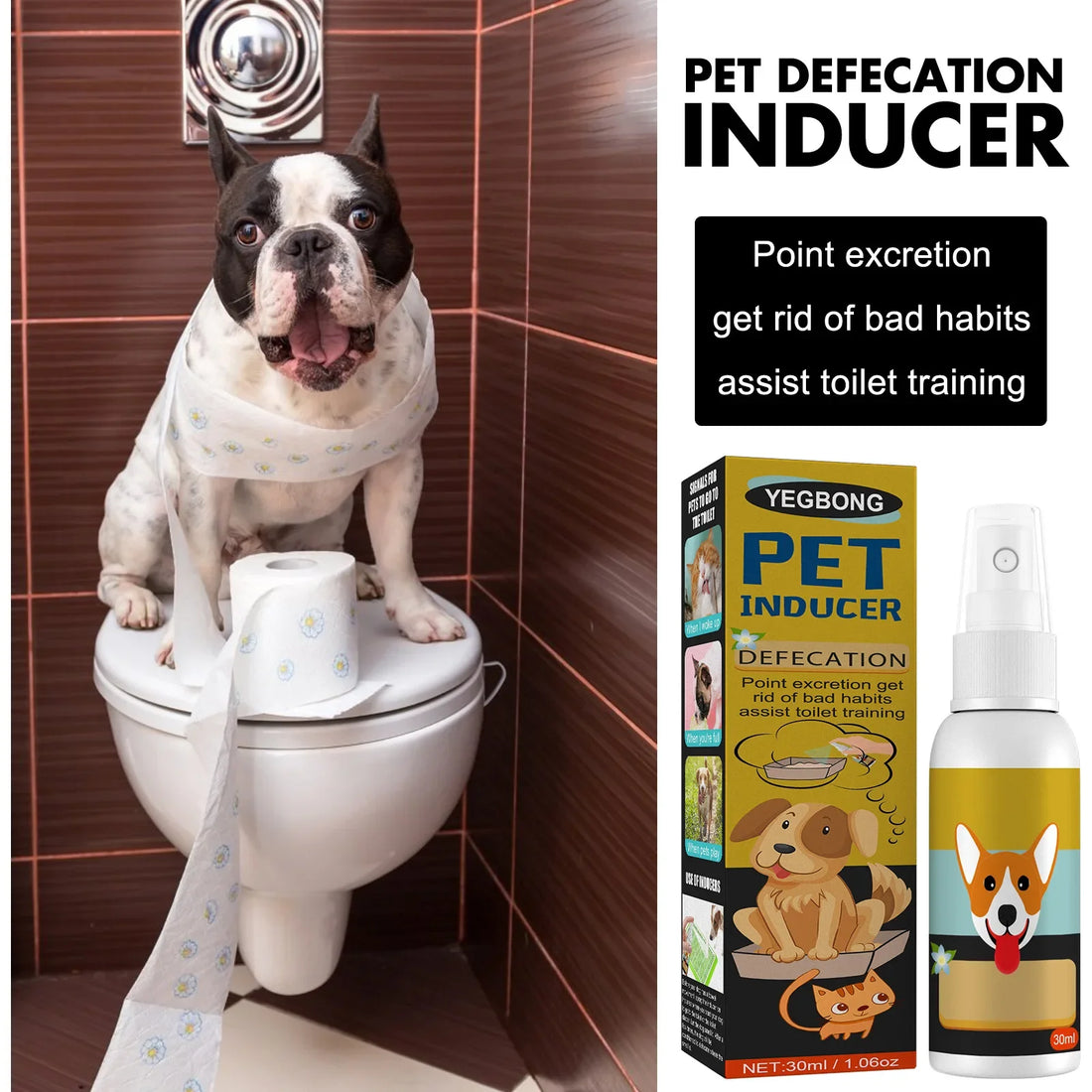Pet Potty Training Spray for Dogs & Cats – 30ml Toilet Training Aid for Puppies, Kittens, Indoor & Outdoor Use – Urine & Poop Location Attractant – Defecation Inducer