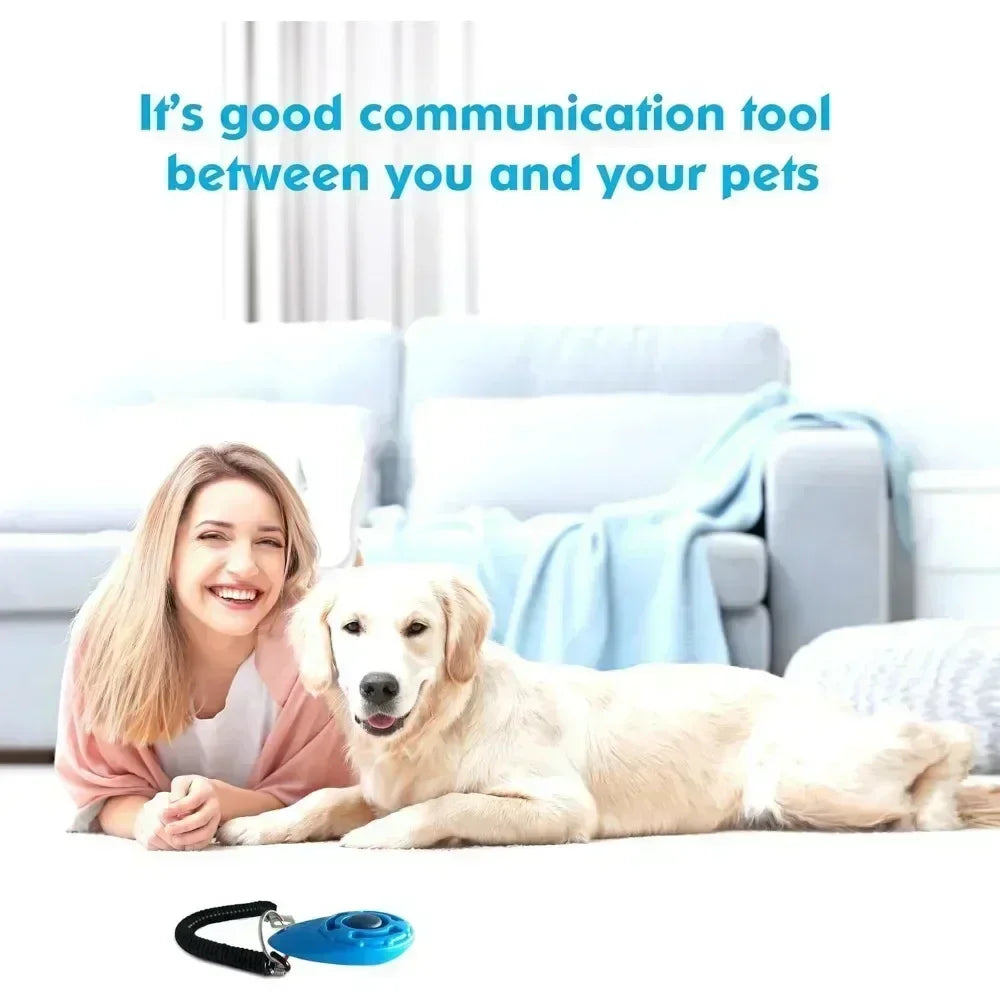 Dog Training Clicker with Adjustable Wrist Strap – Easy to Use Pet Trainer for Dogs, Cats, Puppies, Birds, Horses – Lightweight & Durable Obedience Tool