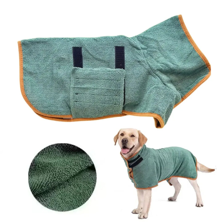 Absorbent Dog Bathrobe – Quick-Drying Pet Towel Wrap for Full-Body Drying