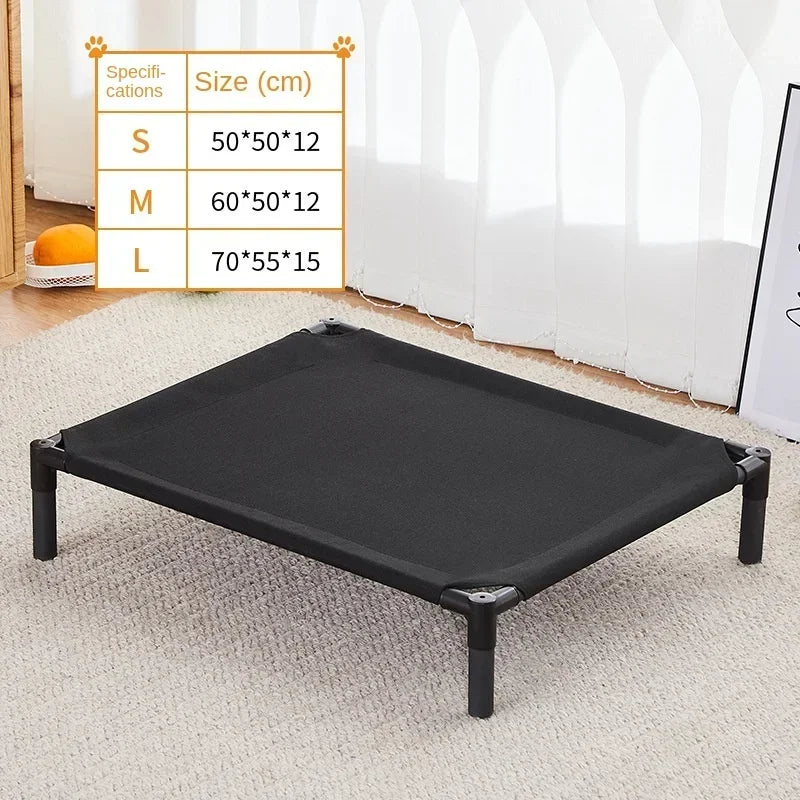 Elevated Folding Pet Bed – Portable Dog & Cat Camping Cot | Removable & Washable Cover | All-Season Kennel for Small to Medium Pets