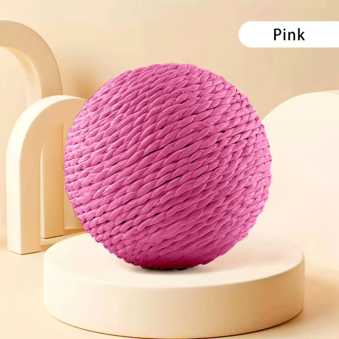 Sisal Cat Scratching Ball – Rotating Sound Toy for Indoor Play & Claw Training