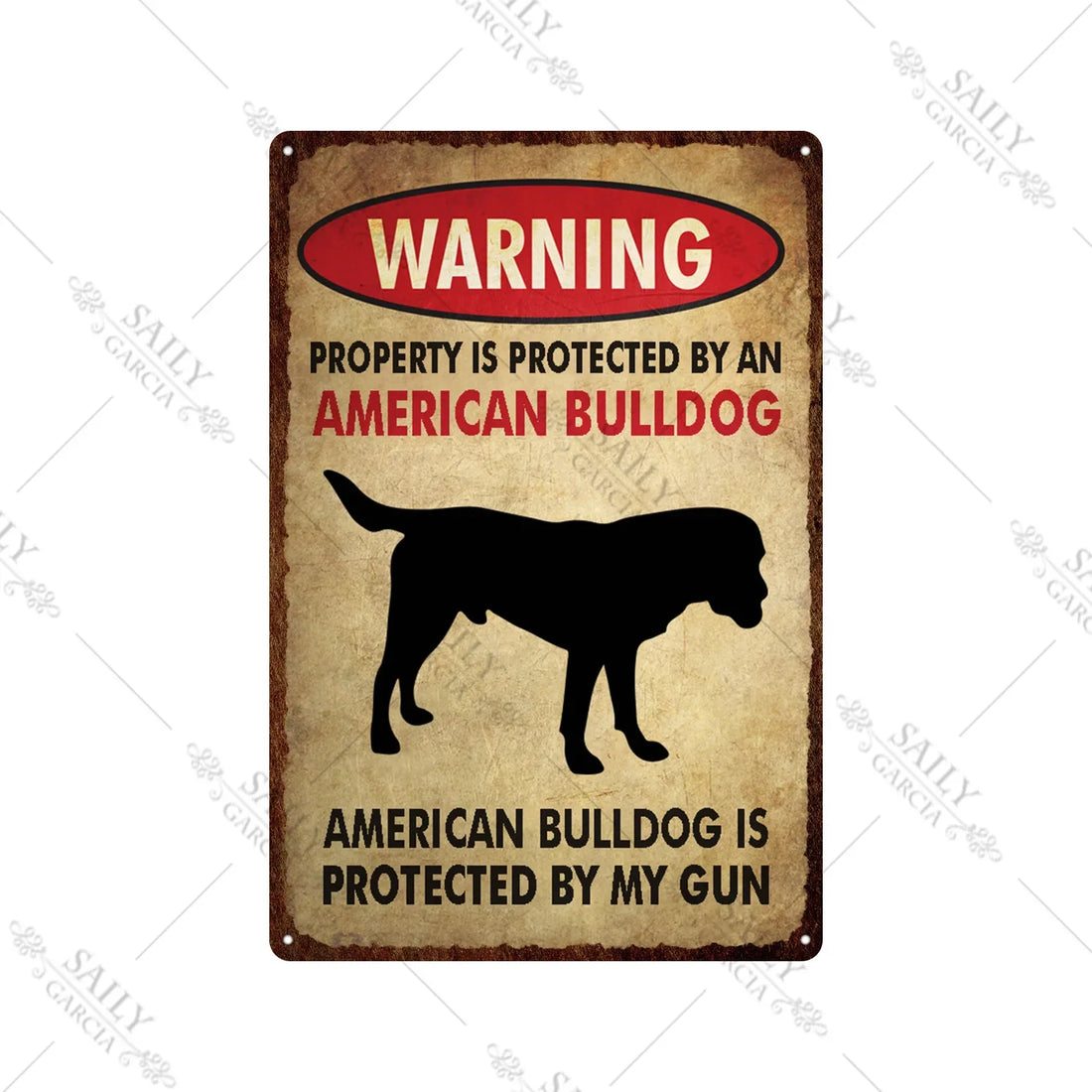 Dog Warning Vintage Tin Sign – Funny Metal Wall Decor for Pet Lovers | Farm, Kennel, or Home Use