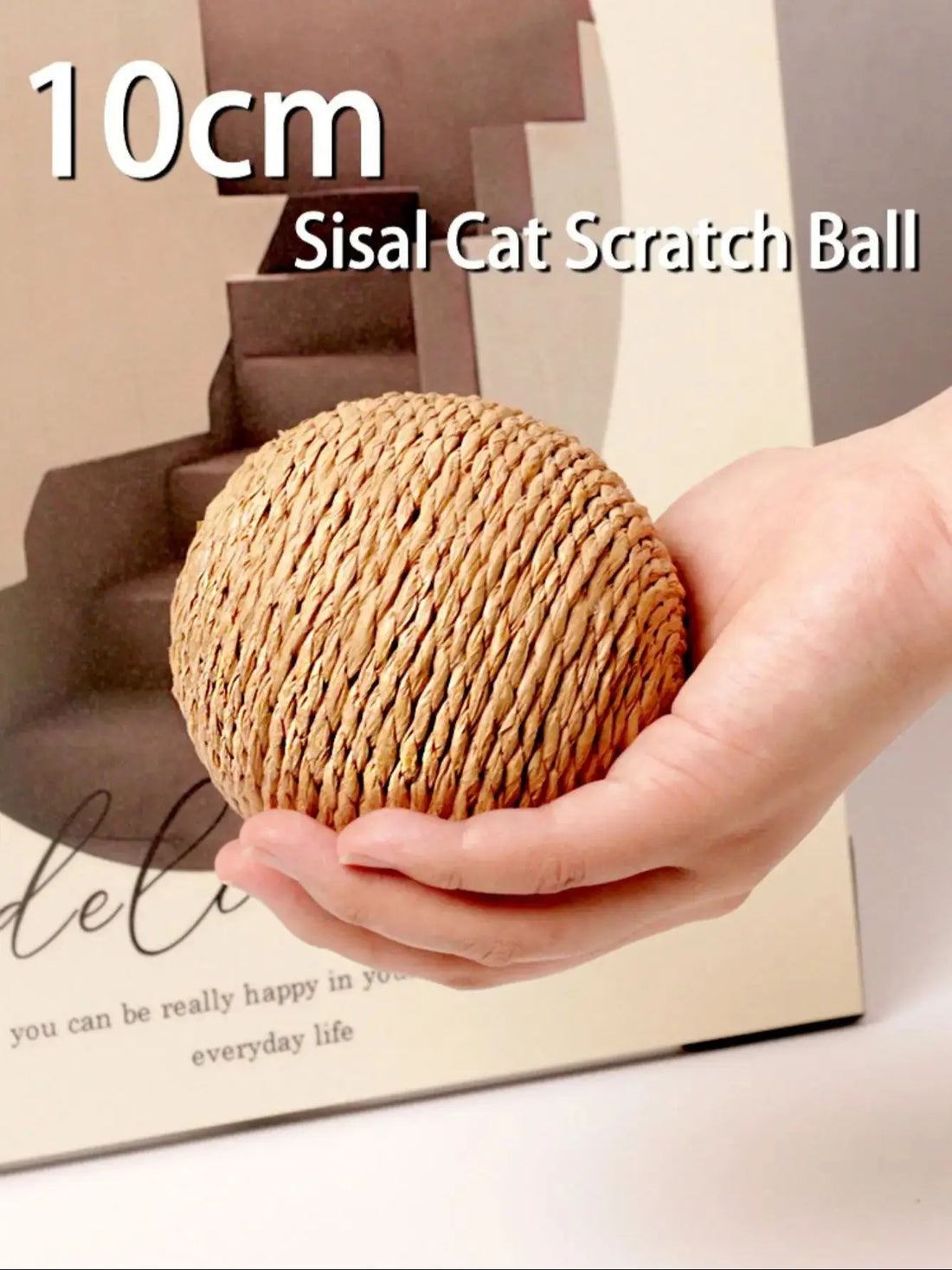 Sisal Cat Scratching Ball – Rotating Sound Toy for Indoor Play & Claw Training