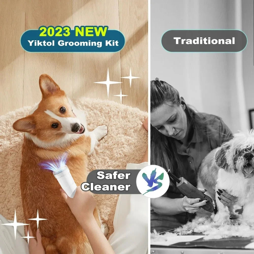 2.5L Pet Grooming Vacuum Kit – Dog & Cat Grooming Kit with Clipper, Combs & Low-Noise Vacuum (US & EU Voltage)