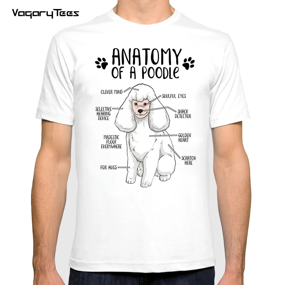 Funny Anatomy of a Poodle T-Shirt – Dog Lover Gift Tee | Unisex Harajuku Streetwear | Casual Dog Print Shirt for Men & Women