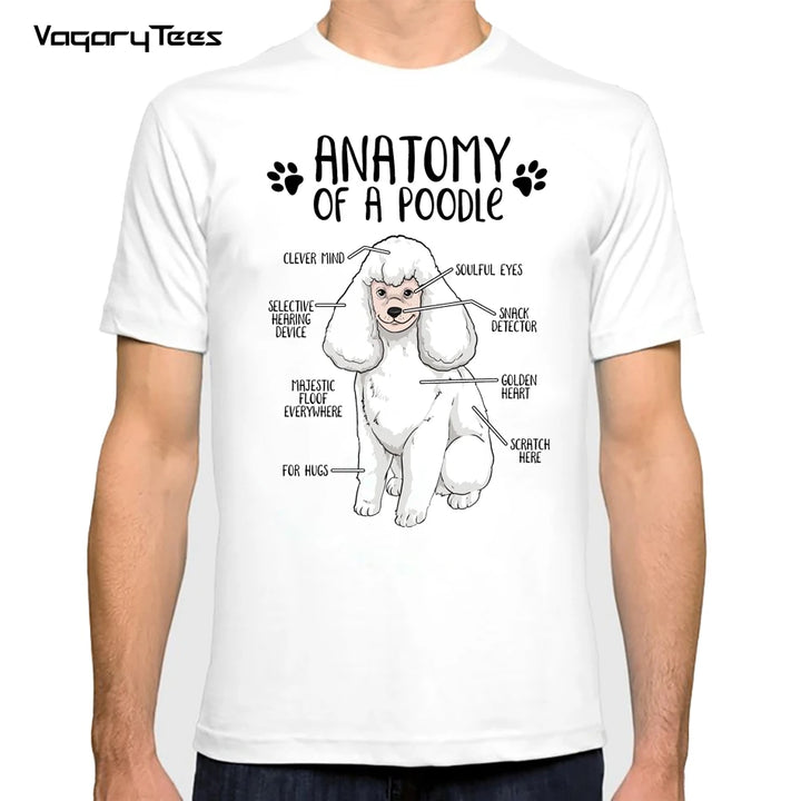 Funny Anatomy of a Poodle T-Shirt – Dog Lover Gift Tee | Unisex Harajuku Streetwear | Casual Dog Print Shirt for Men & Women