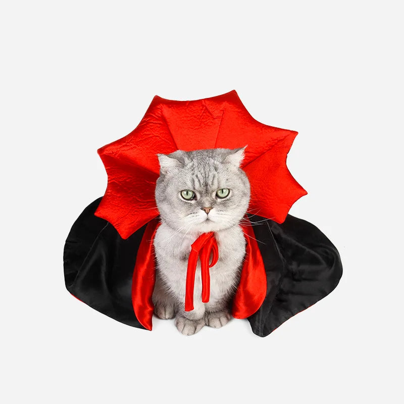 Cute Halloween Vampire Cloak for Cats & Small Dogs – Pet Costume for Halloween Cosplay | Kawaii Pet Outfit & Gift