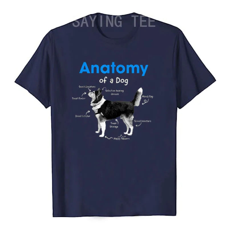 "Anatomy of a Dog" T-Shirt – Funny Graphic Tee for Dog Lovers | Casual Women’s Fashion Top | Novelty Gift