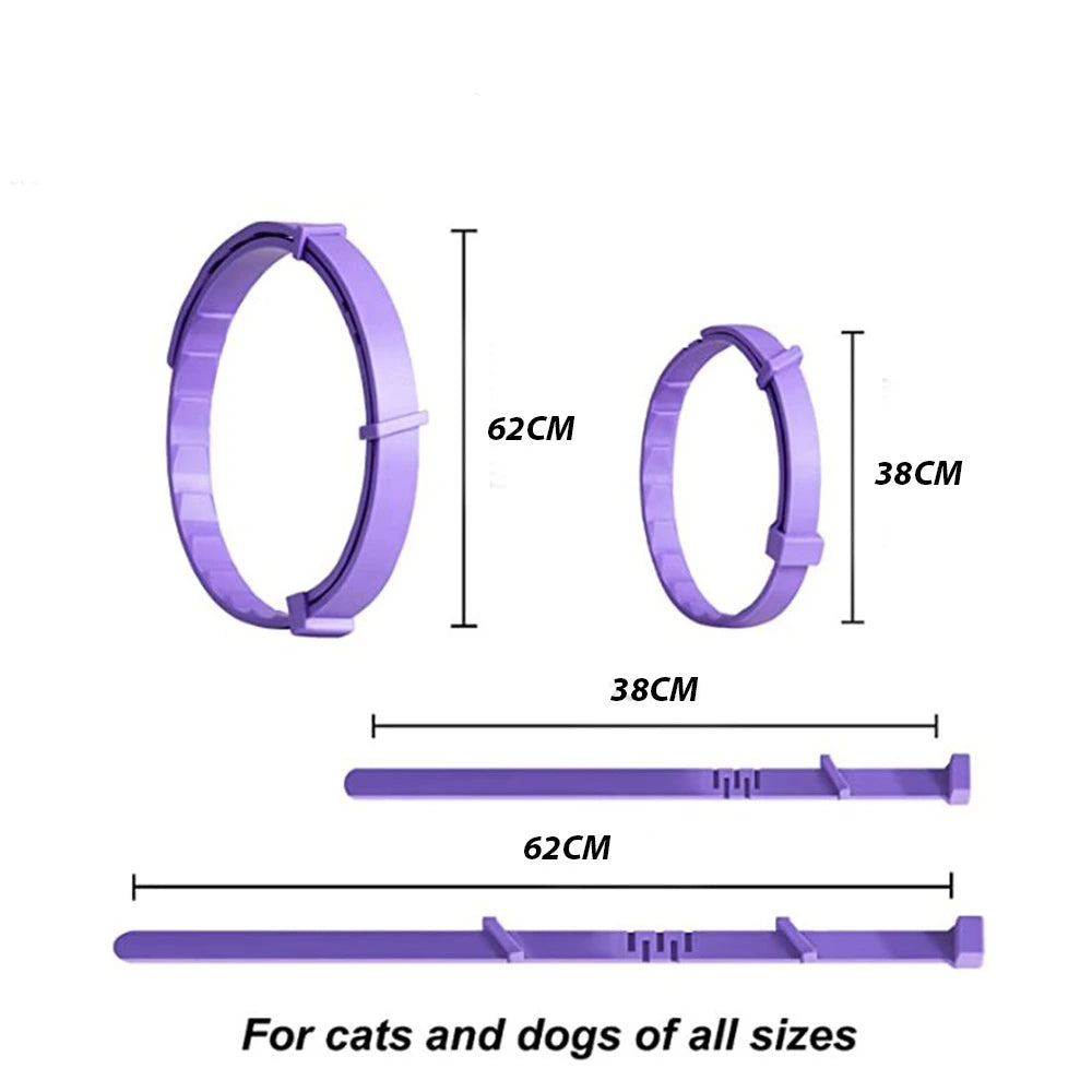 Pet Calm Collar – Adjustable, Waterproof Calming Collar for Dogs & Cats with Lavender & Chamomile (Lasts Up to 60 Days