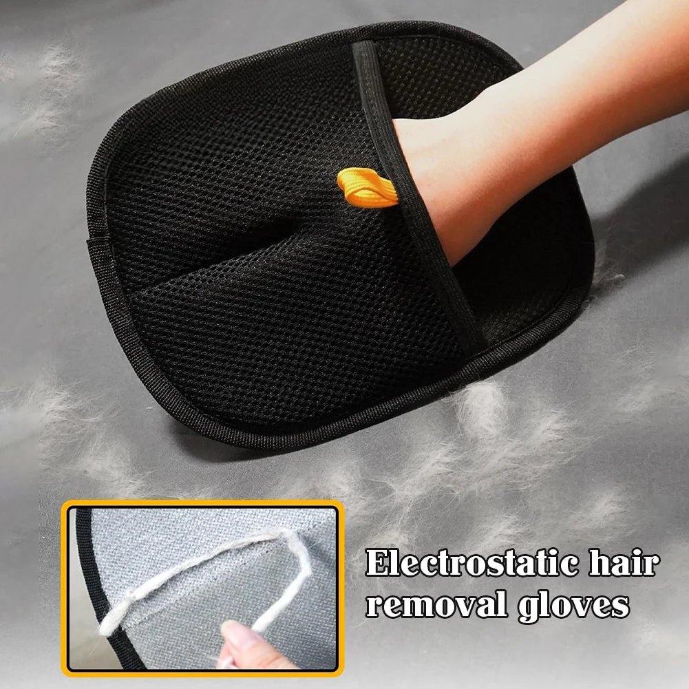 Double-Sided Pet Grooming Gloves – Hair Remover & Static Dedusting Brush for Pets, Furniture, & Clothing (24×16cm)