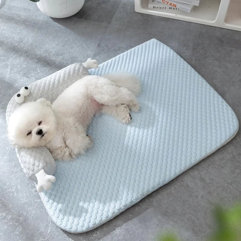 Cooling Pet Bed – Breathable, Moisture-Absorbing Dog & Cat Bed | Soft, Washable Summer Sleeping Mat for Pets