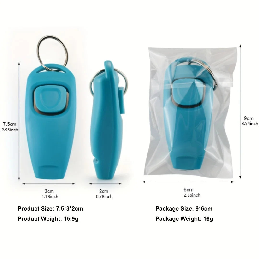2-in-1 Dog Training Clicker & Whistle – Non-High Frequency Pet Obedience Trainer for Sit, Stay, High Five, Handshake, and Behavior Correction