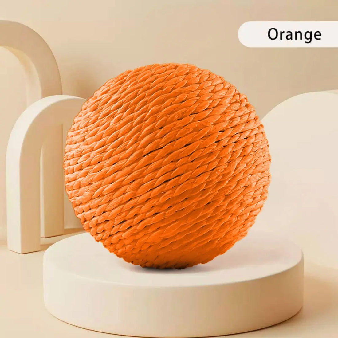 Sisal Cat Scratching Ball – Rotating Sound Toy for Indoor Play & Claw Training