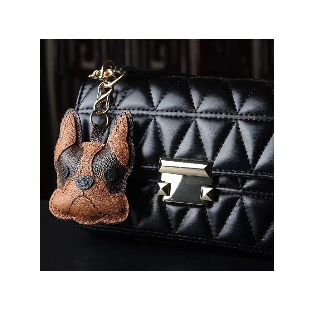 Leather Doggy Keychain Charm – Cute Puppy Dog Lover Gift | Doggie Bag Charm & Accessory for Pet Parents