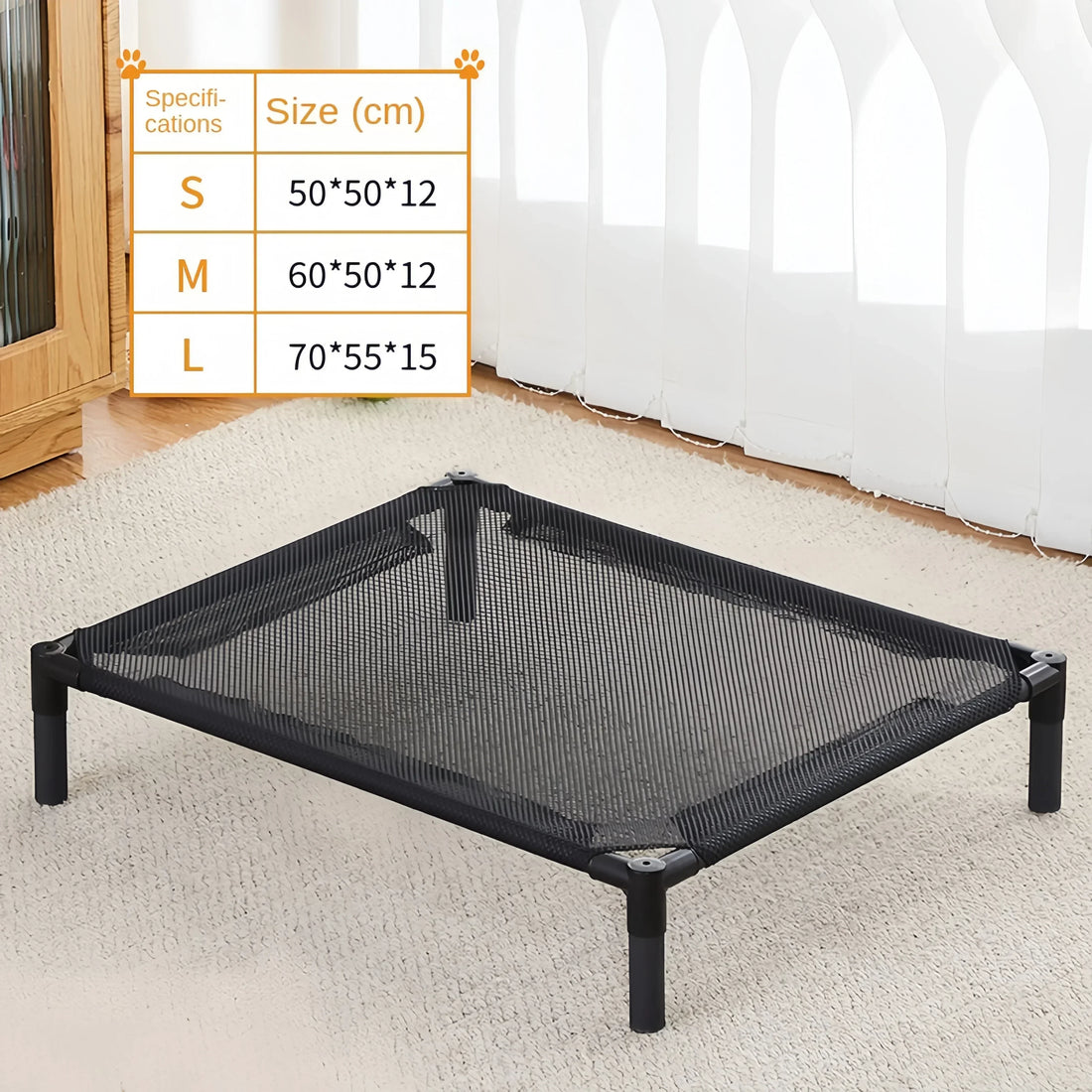 Elevated Folding Pet Bed – Portable Dog & Cat Camping Cot | Removable & Washable Cover | All-Season Kennel for Small to Medium Pets