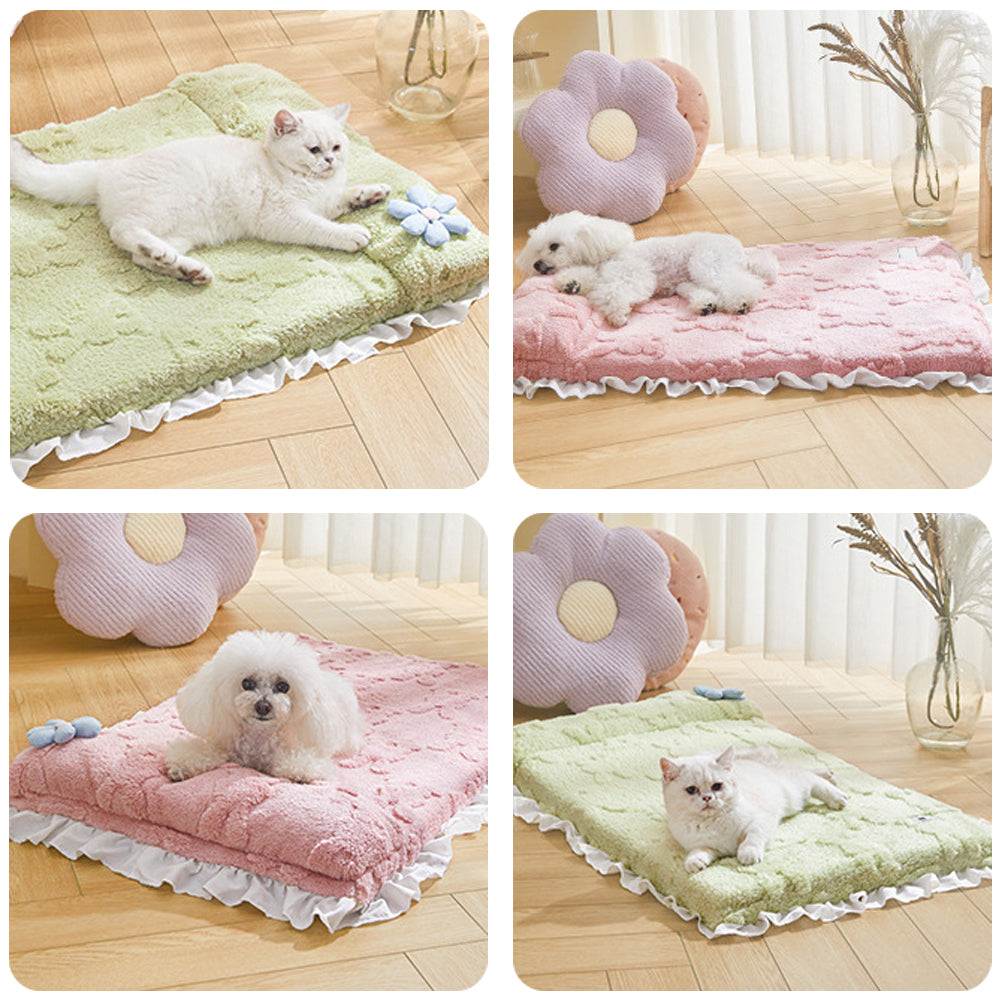 Washable Cat & Dog Bed Mat – Anti-Slip, Soft Plush Pet Cushion for Puppies & Kittens