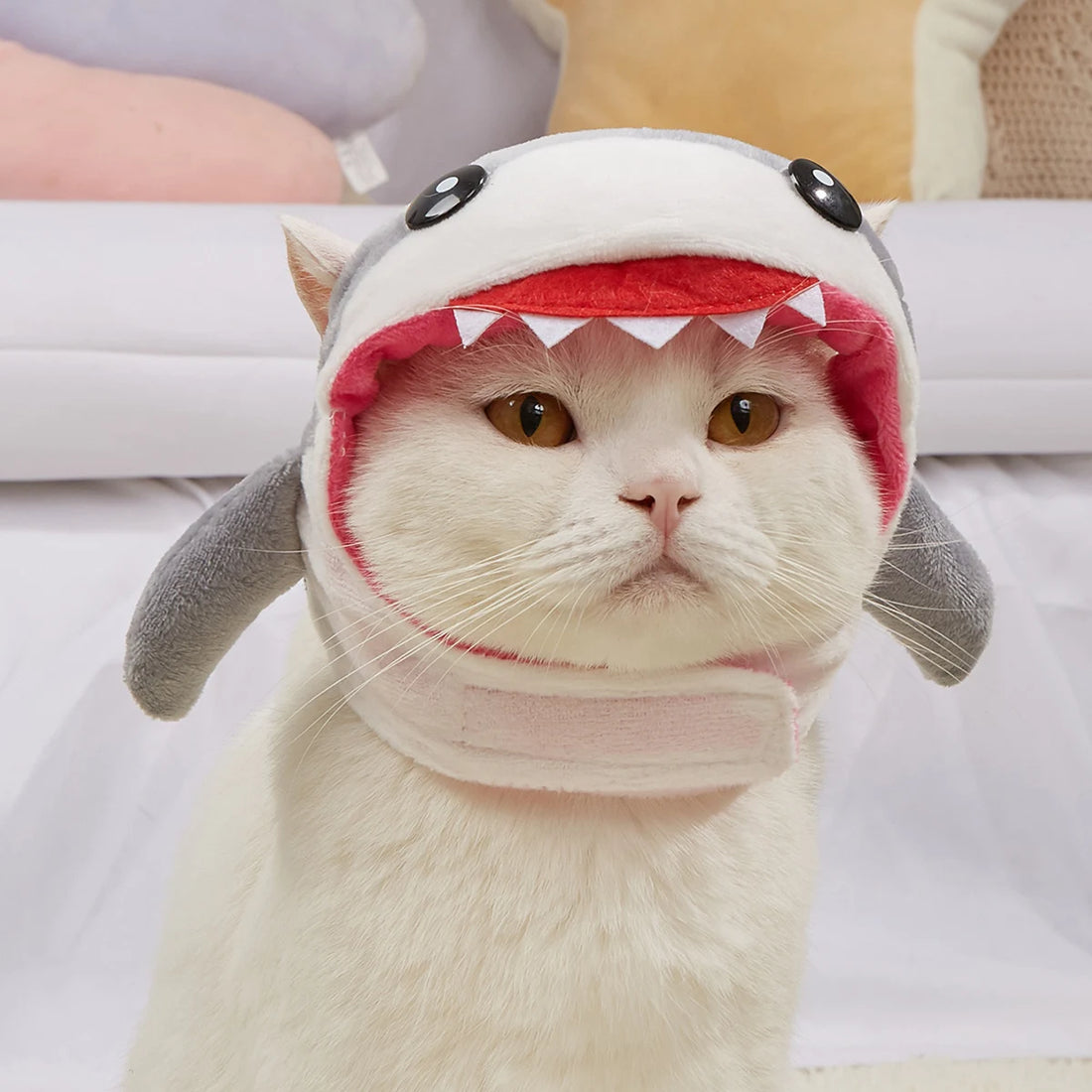 Pet Cosplay Party Costume – Shark & Elk Headdress | Warm Winter Hat for Cats & Dogs | Funny Dress-Up Outfit for Small Pets