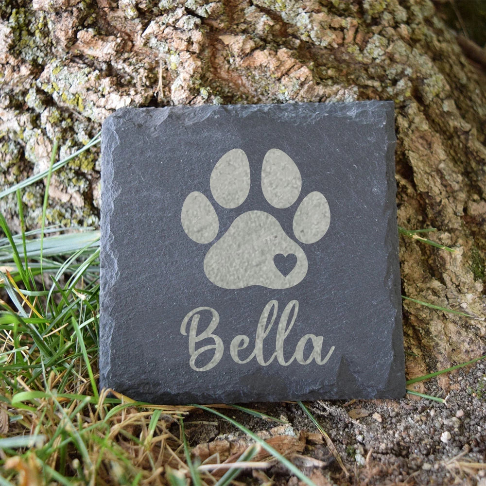 Personalized Pet Memorial Garden Stone – Engraved Slate Stone for Dog Loss, Pet Grave Marker, Garden Path Decor, Bereavement Gift