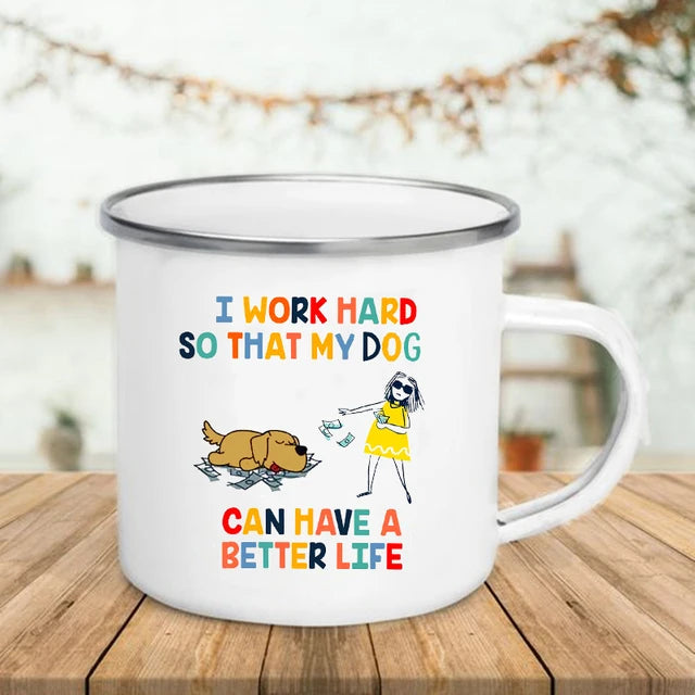 Funny Cat Print Enamel Mug – "6 Signs That You Are Secretly A Cat" Coffee Cup | Cat Lover Gift | Creative Drinkware