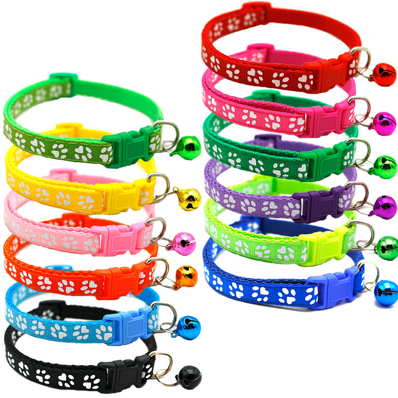 Adjustable Colorful Cat Collar with Bell