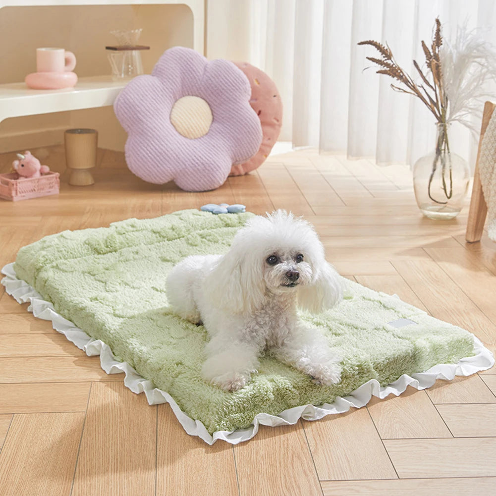 Washable Cat & Dog Bed Mat – Anti-Slip, Soft Plush Pet Cushion for Puppies & Kittens