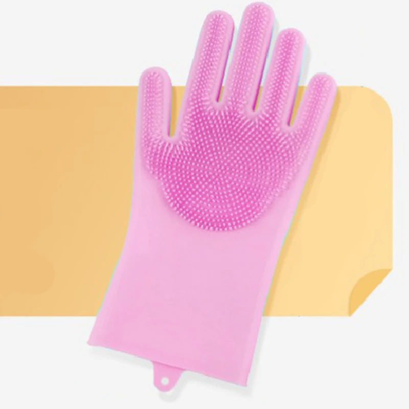 Silicone Pet Grooming & Bathing Gloves – Hair Removal, Massaging & Cleaning Tool for Dogs & Cats (1 Pair, 31×16cm)