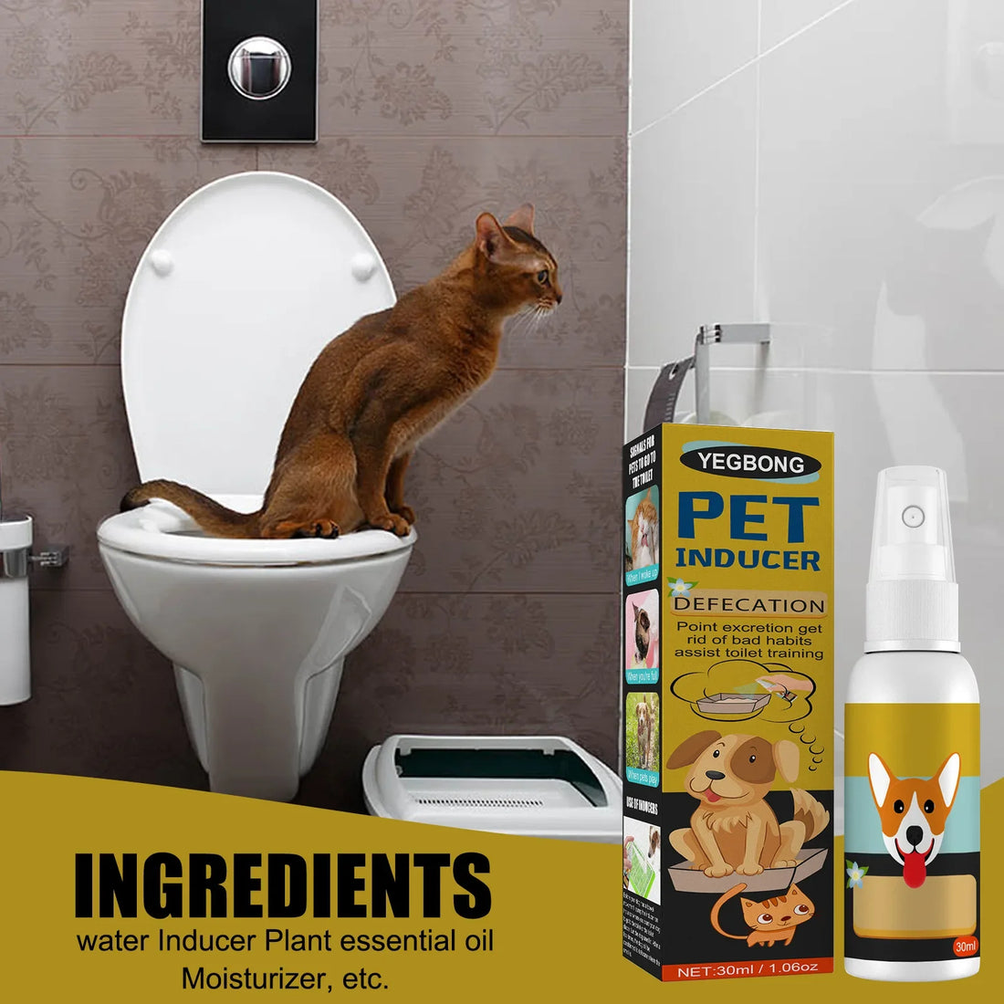 Pet Potty Training Spray for Dogs & Cats – 30ml Toilet Training Aid for Puppies, Kittens, Indoor & Outdoor Use – Urine & Poop Location Attractant – Defecation Inducer